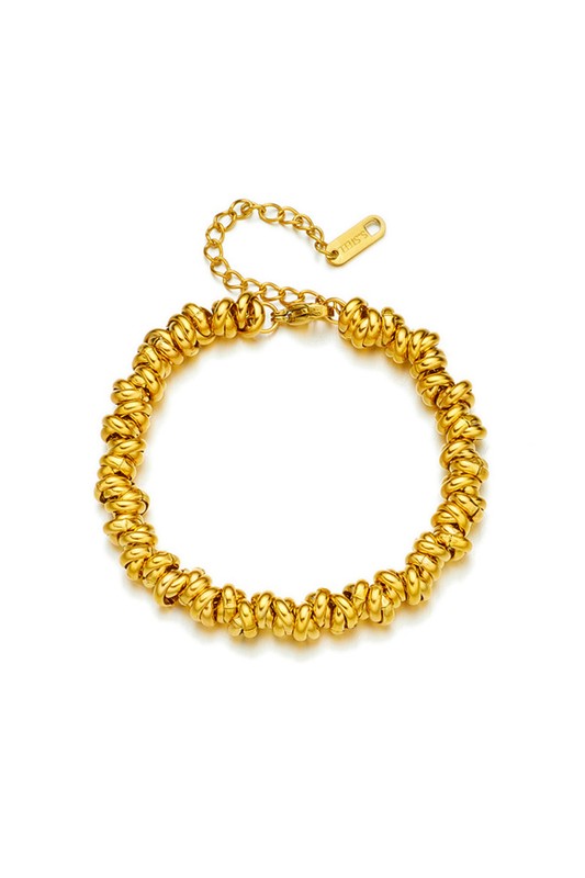 18K STAINLESS STEEL TWISTED BEAD BRACELET Jewelry - Bracelets