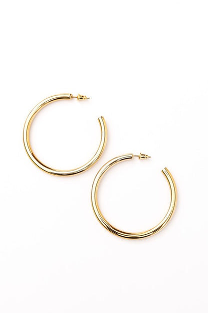 14K STAINLESS STEEL OPEN HOOP EARRINGS Jewelry - Earring