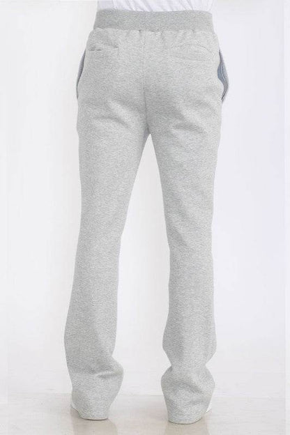 Mens Solid Fleece Flare Stacked PANTS - Shop Style & More | Fresh Looks, Everyday Deals & Free Shipping