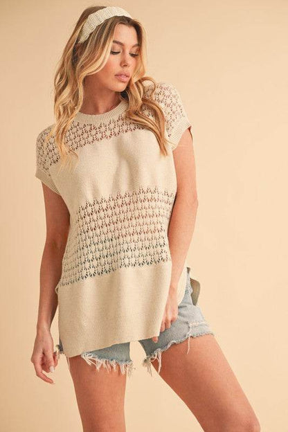 Ameena Open Stitch Mesh Tank - Shop Style & More | Fresh Looks, Everyday Deals & Free Shipping