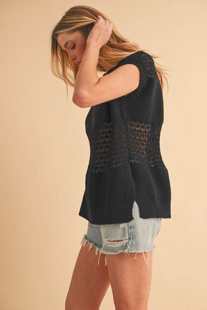 Ameena Open Stitch Mesh Tank - Shop Style & More | Fresh Looks, Everyday Deals & Free Shipping