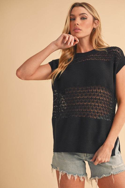 Ameena Open Stitch Mesh Tank - Shop Style & More | Fresh Looks, Everyday Deals & Free Shipping