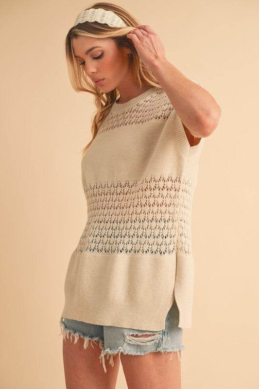 Ameena Open Stitch Mesh Tank - Shop Style & More | Fresh Looks, Everyday Deals & Free Shipping