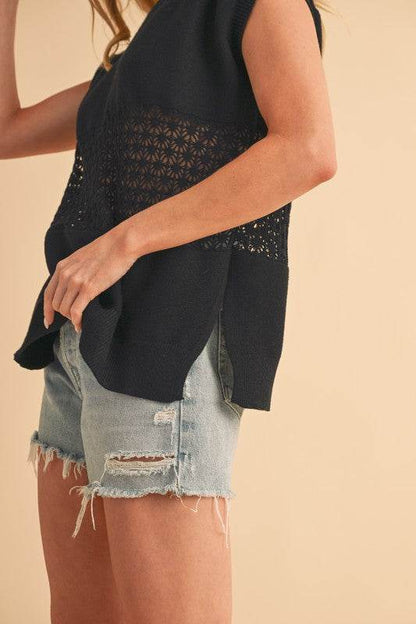 Ameena Open Stitch Mesh Tank - Shop Style & More | Fresh Looks, Everyday Deals & Free Shipping