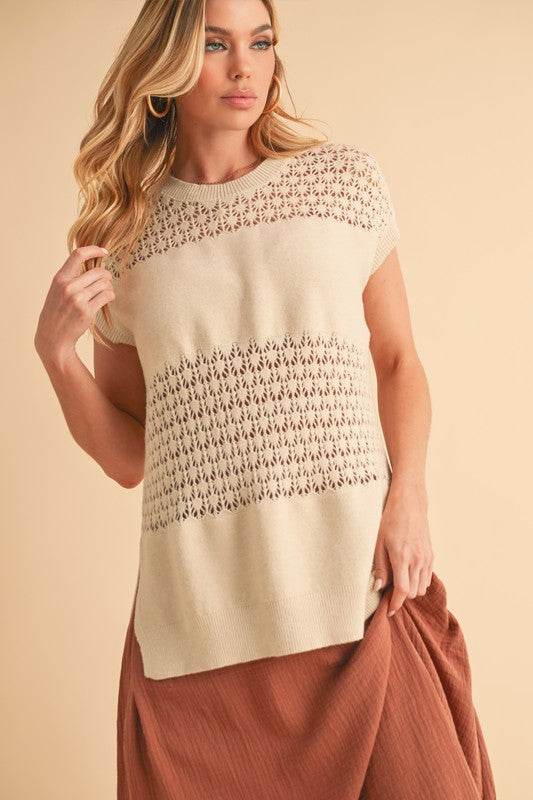 Ameena Open Stitch Mesh Tank - Shop Style & More | Fresh Looks, Everyday Deals & Free Shipping