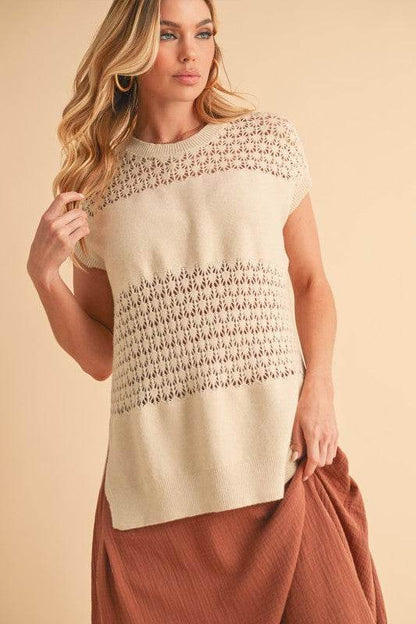 Ameena Open Stitch Mesh Tank - Shop Style & More | Fresh Looks, Everyday Deals & Free Shipping
