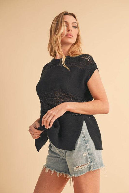 Ameena Open Stitch Mesh Tank - Shop Style & More | Fresh Looks, Everyday Deals & Free Shipping