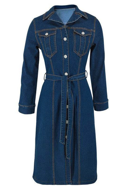 WOMEN FASHION DENIM LONG MAXI DRESS - Shop Style & More | Fresh Looks, Everyday Deals & Free Shipping