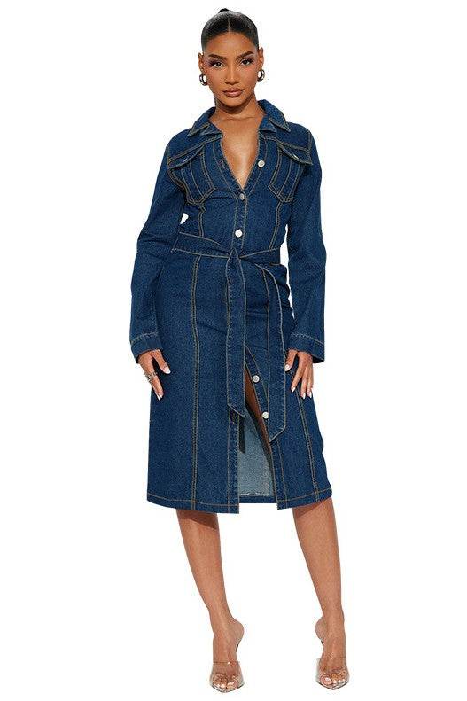 WOMEN FASHION DENIM LONG MAXI DRESS - Shop Style & More | Fresh Looks, Everyday Deals & Free Shipping