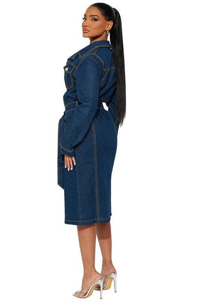 WOMEN FASHION DENIM LONG MAXI DRESS - Shop Style & More | Fresh Looks, Everyday Deals & Free Shipping