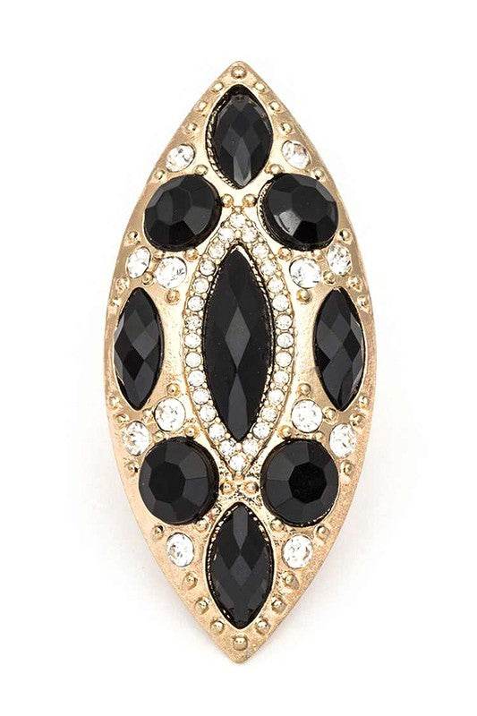 Almond Shape Bejewel Stretch Ring - Shop Style & More | Fresh Looks, Everyday Deals & Free Shipping