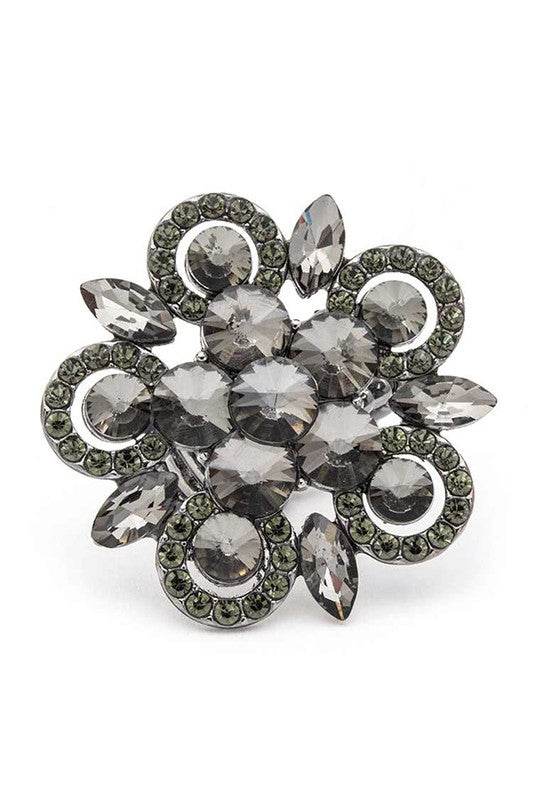 Crystal Flower Statement Stretch Ring - Shop Style & More | Fresh Looks, Everyday Deals & Free Shipping