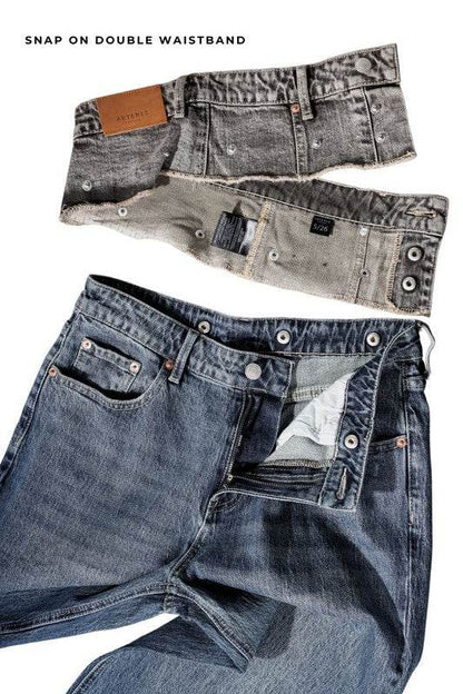 DOUBLE SNAP WAISTBAND ULTRA HIGH RISE WIDE JEANS - Shop Style & More | Fresh Looks, Everyday Deals & Free Shipping