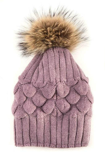 Raccoon Fur Pineapple Knit Beanies - Shop Style & More | Fresh Looks, Everyday Deals & Free Shipping