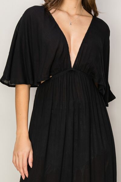 Tie Back Maxi Split Cover Up Dress Cover-Ups