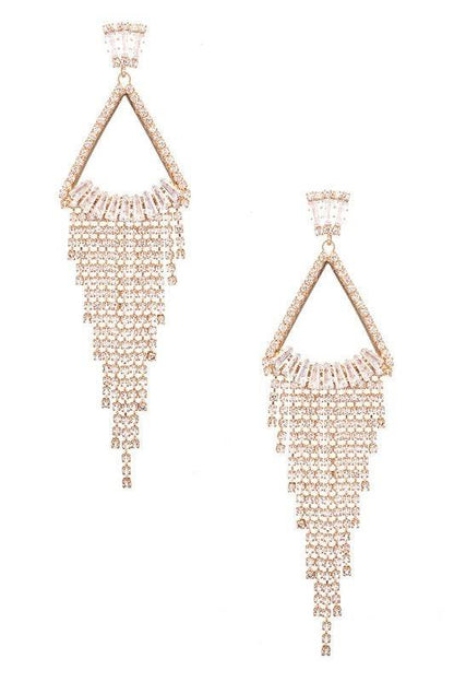 Fringe Rhinestone Drop CZ Earrings - Shop Style & More | Fresh Looks, Everyday Deals & Free Shipping