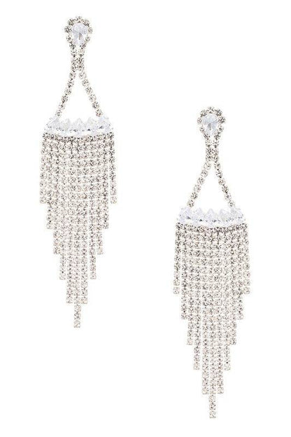 Fringe Rhinestone CZ Chandelier Earrings - Shop Style & More | Fresh Looks, Everyday Deals & Free Shipping