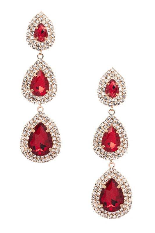 Triple Teardrop Crystal Chandelier Earrings - Shop Style & More | Fresh Looks, Everyday Deals & Free Shipping