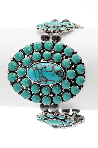 Oval Stone Western Stretch Statement Bracelet - Shop Style & More | Fresh Looks, Everyday Deals & Free Shipping