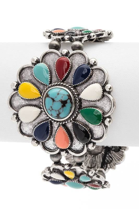Stone Flower Western Stretch Bracelet - Shop Style & More | Fresh Looks, Everyday Deals & Free Shipping