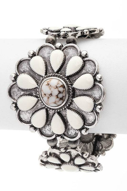 Stone Flower Western Stretch Bracelet - Shop Style & More | Fresh Looks, Everyday Deals & Free Shipping