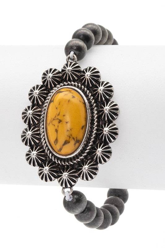 Oval Stone Western Stretch Bracelet - Shop Style & More | Fresh Looks, Everyday Deals & Free Shipping