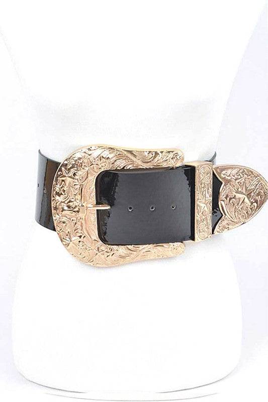 Plus Size Iconic Buckle Statement Patent Belt - Shop Style & More | Fresh Looks, Everyday Deals & Free Shipping