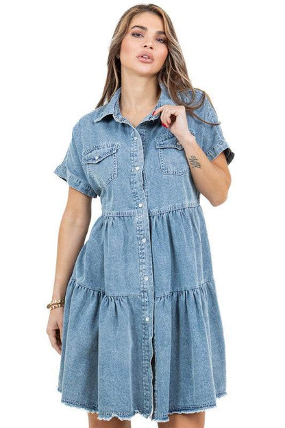 WOMEN FASHION DENIM DRESS - Shop Style & More | Fresh Looks, Everyday Deals & Free Shipping