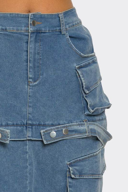 Utility Denim Maxi Skirt - Shop Style & More | Fresh Looks, Everyday Deals & Free Shipping