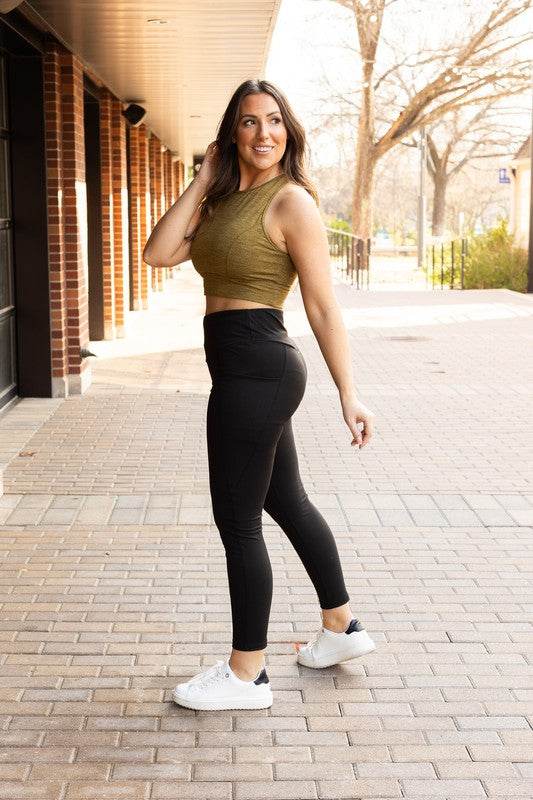 Tummy Control Full Length Leggings with Pockets - Shop Style & More | Fresh Looks, Everyday Deals & Free Shipping