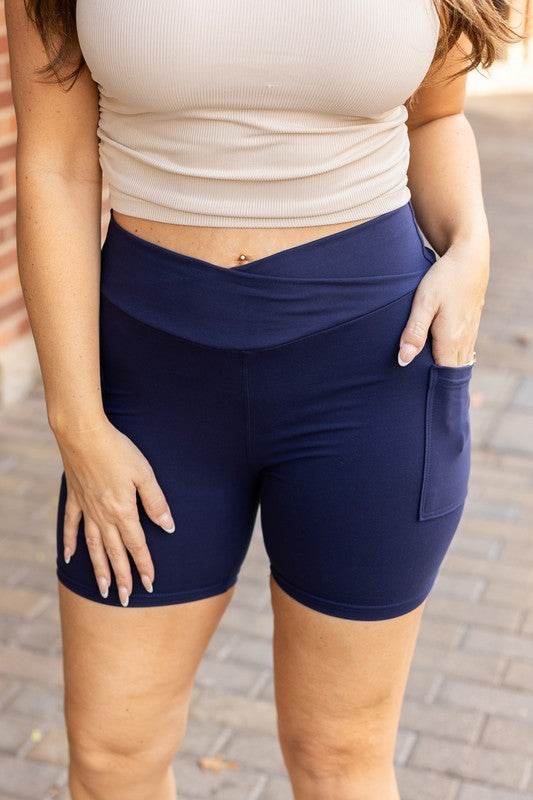 The Abby - NAVY Crossover Biker 5 Shorts R2 - Shop Style & More | Fresh Looks, Everyday Deals & Free Shipping