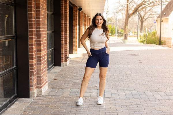 The Abby - NAVY Crossover Biker 5 Shorts R2 - Shop Style & More | Fresh Looks, Everyday Deals & Free Shipping