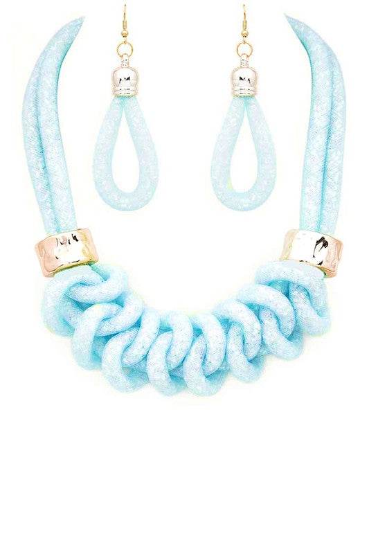 Crystal Mesh Tubing Statement Necklace Set - Shop Style & More | Fresh Looks, Everyday Deals & Free Shipping