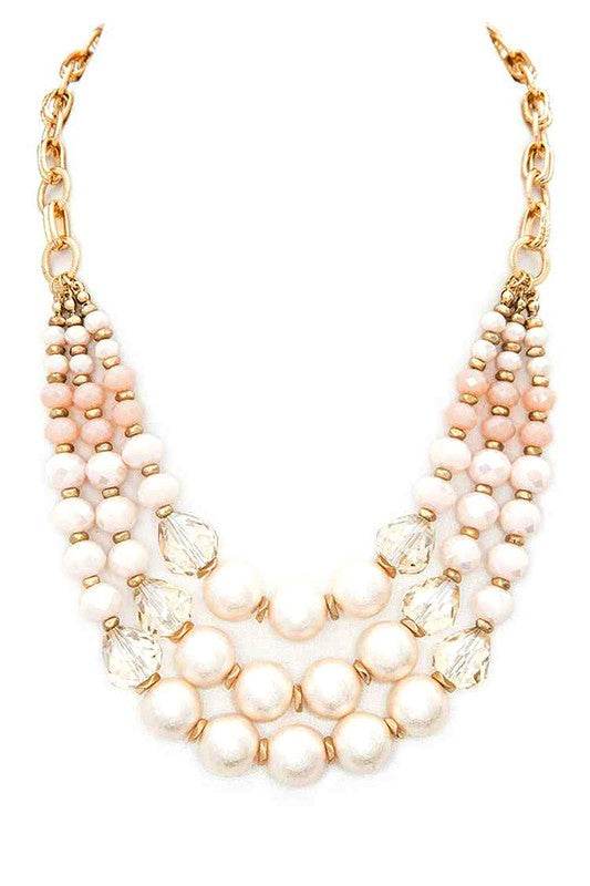 Crystal Pearl Station Layer Statement Necklace - Shop Style & More | Fresh Looks, Everyday Deals & Free Shipping