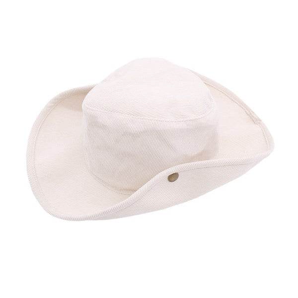 CORDUROY SIDE SNAP VERSATILE COWBOY HAT - Shop Style & More | Fresh Looks, Everyday Deals & Free Shipping