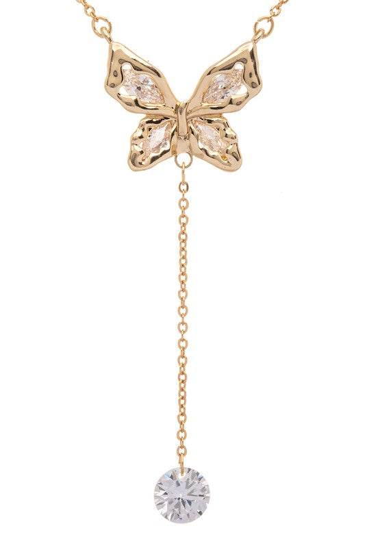 Cubic Zirconia Dorp Butterfly Pendant Necklace - Shop Style & More | Fresh Looks, Everyday Deals & Free Shipping