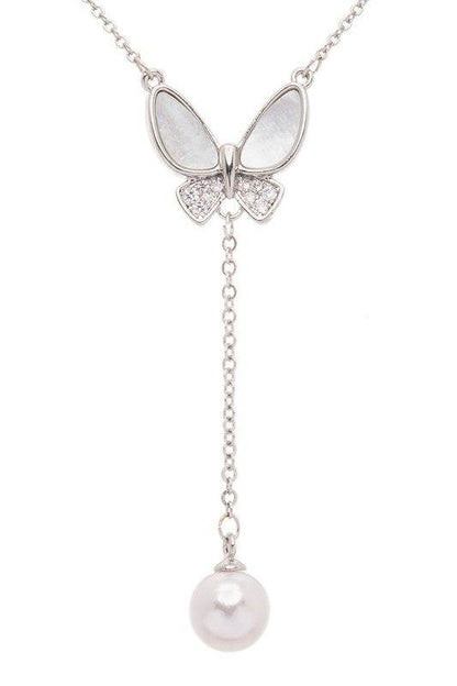 MOP Butterfly Pearl Drop Pendant Necklace - Shop Style & More | Fresh Looks, Everyday Deals & Free Shipping