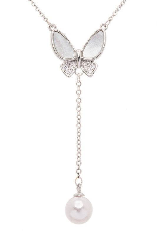 MOP Butterfly Pearl Drop Pendant Necklace - Shop Style & More | Fresh Looks, Everyday Deals & Free Shipping