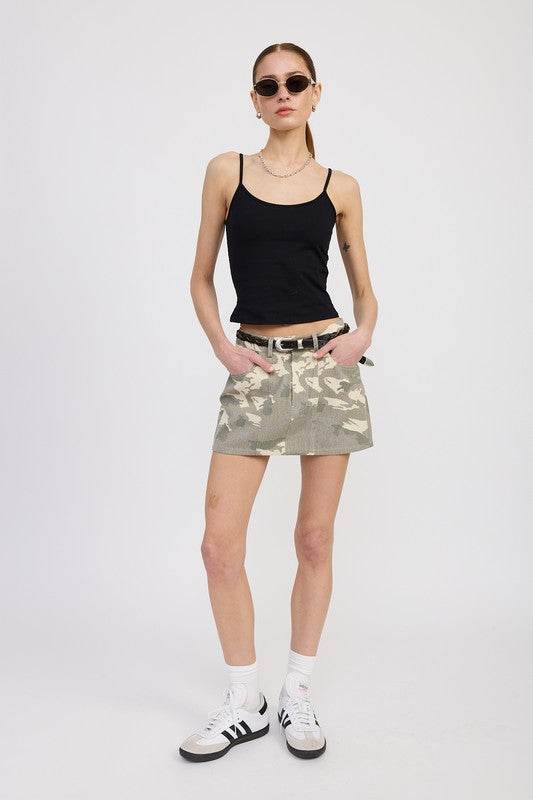 BELTED MINI CAMO SKIRT - Shop Style & More | Fresh Looks, Everyday Deals & Free Shipping