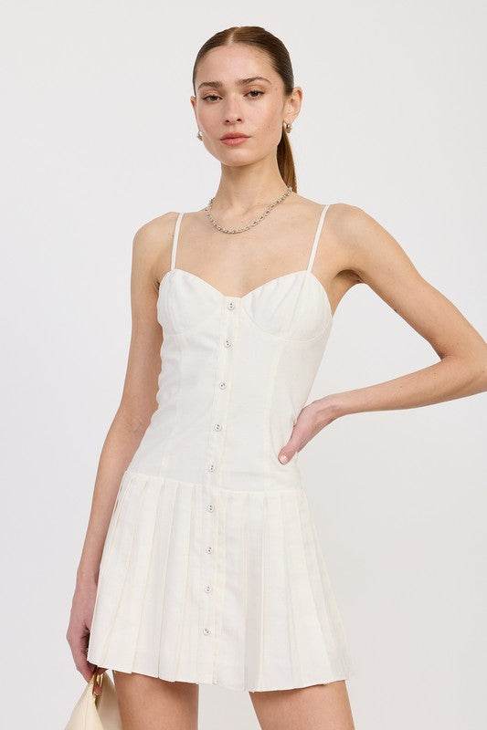 SPAGHETTI STRAP PLEATED MINI DRESS - Shop Style & More | Fresh Looks, Everyday Deals & Free Shipping