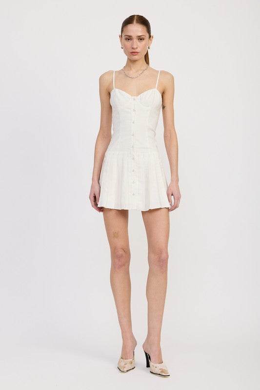 SPAGHETTI STRAP PLEATED MINI DRESS - Shop Style & More | Fresh Looks, Everyday Deals & Free Shipping