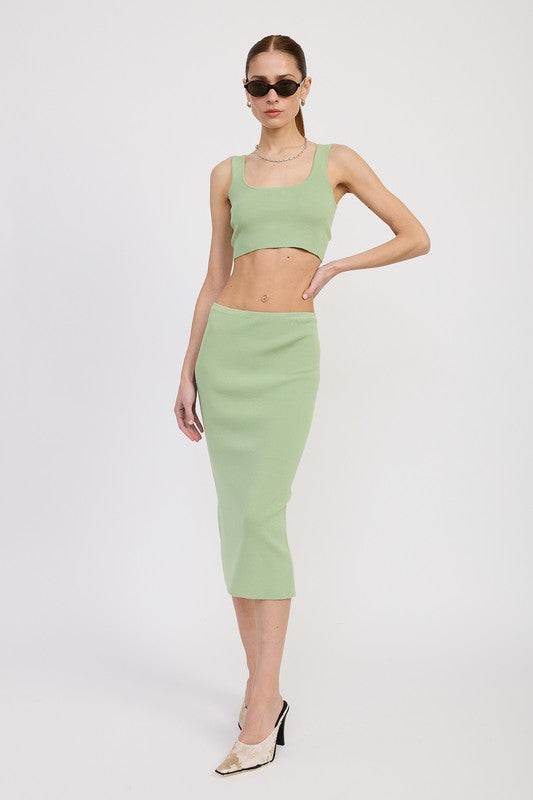 MID PENCIL SKIRT WITH SLIT - Shop Style & More | Fresh Looks, Everyday Deals & Free Shipping