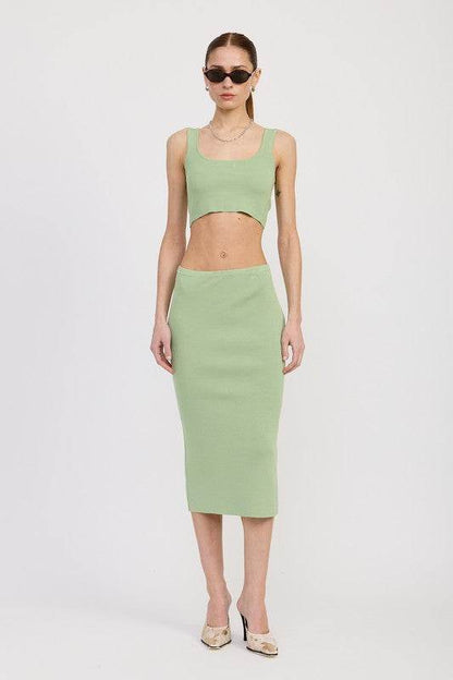 MID PENCIL SKIRT WITH SLIT - Shop Style & More | Fresh Looks, Everyday Deals & Free Shipping