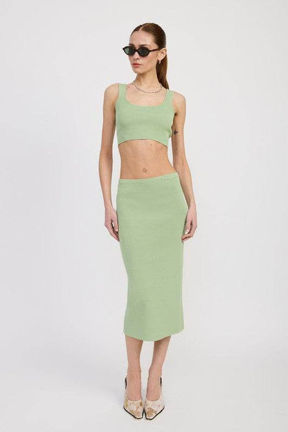 MID PENCIL SKIRT WITH SLIT - Shop Style & More | Fresh Looks, Everyday Deals & Free Shipping