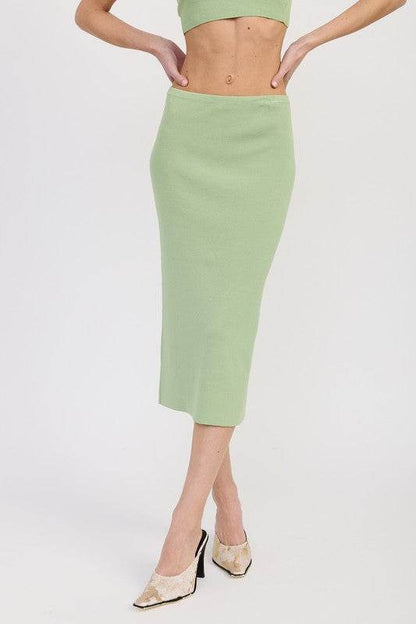 MID PENCIL SKIRT WITH SLIT - Shop Style & More | Fresh Looks, Everyday Deals & Free Shipping