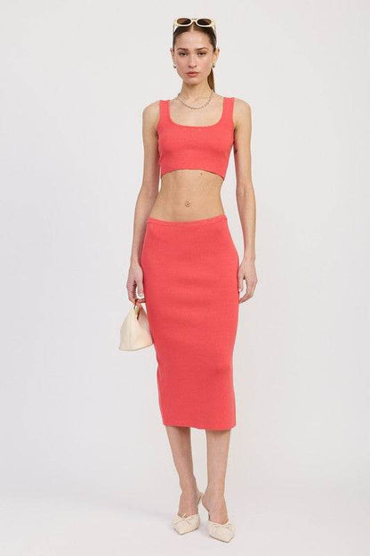 MID PENCIL SKIRT WITH SLIT - Shop Style & More | Fresh Looks, Everyday Deals & Free Shipping