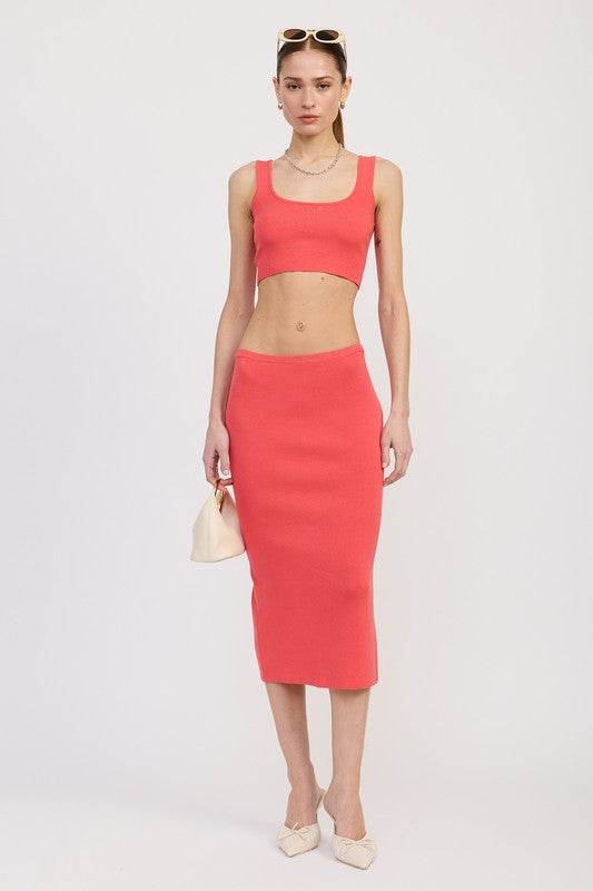MID PENCIL SKIRT WITH SLIT - Shop Style & More | Fresh Looks, Everyday Deals & Free Shipping