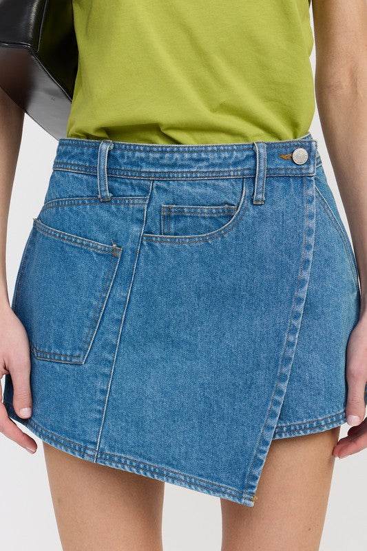 WRAPPED ASYMMETRICAL DENIM SKIRT - Shop Style & More | Fresh Looks, Everyday Deals & Free Shipping