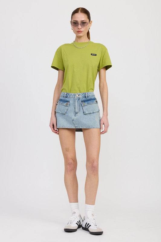 LOW WAIST DENIM MINI SKIRT WITH POCKETS - Shop Style & More | Fresh Looks, Everyday Deals & Free Shipping