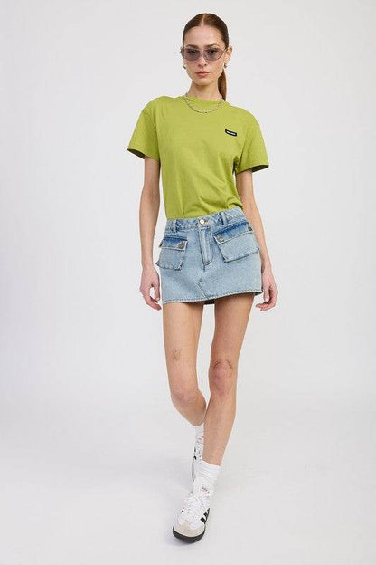 LOW WAIST DENIM MINI SKIRT WITH POCKETS - Shop Style & More | Fresh Looks, Everyday Deals & Free Shipping